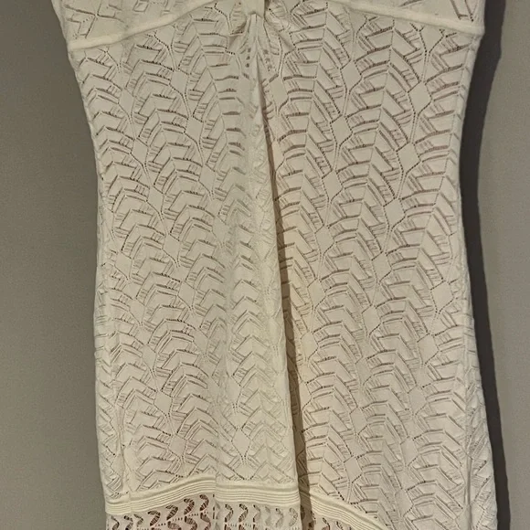 Catherine Malandrino Ivory Pointelle Knit Dress | L - Picture 5 of 11